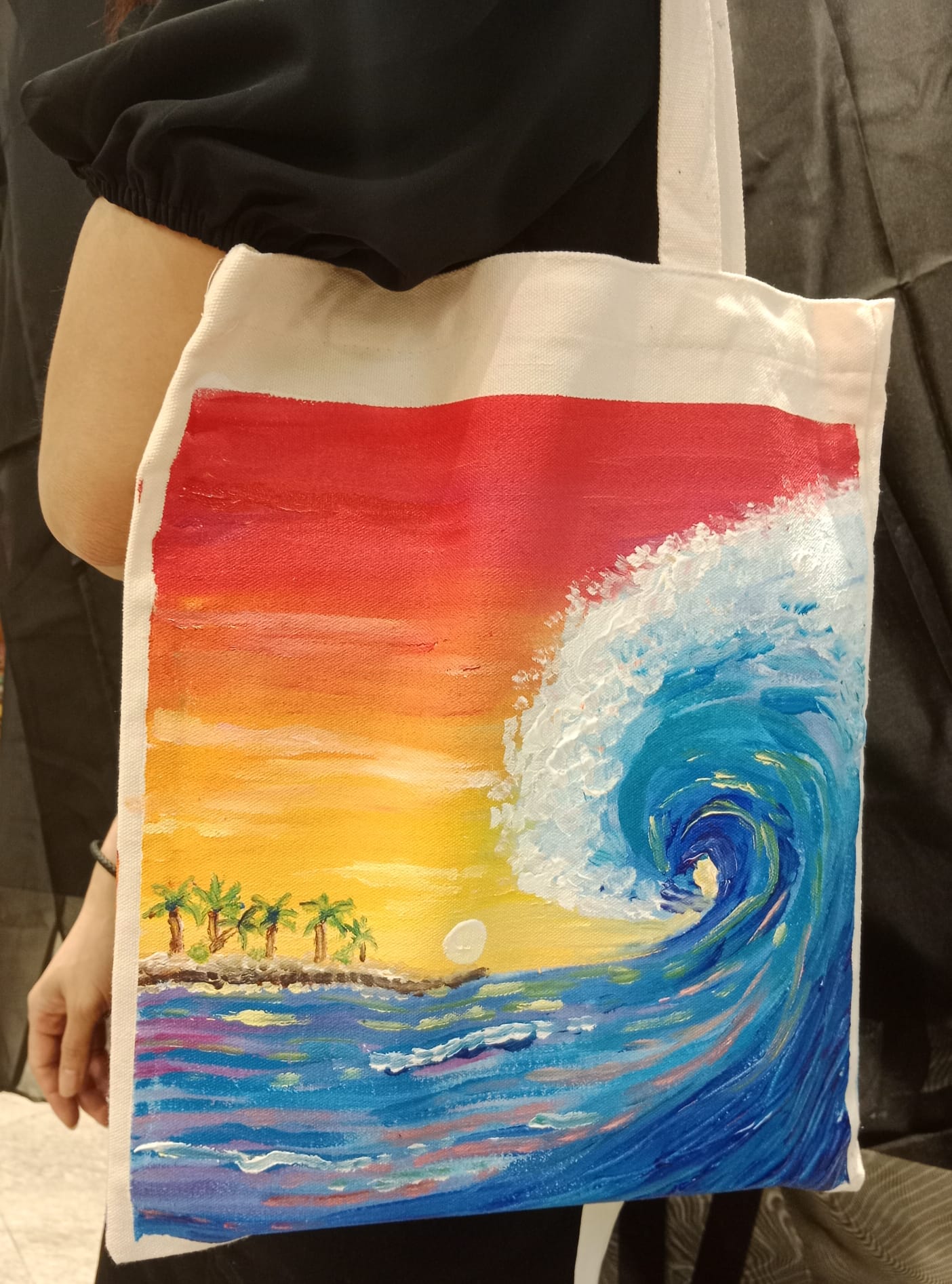 painting a tote bag | DIY acrylic paint on a canvas tote bag! - YouTube